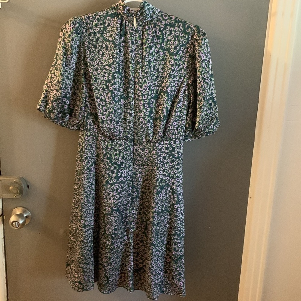 Kate Spade flair flora devore Floral Puff Sleeve Dress - Picture 6 of 9